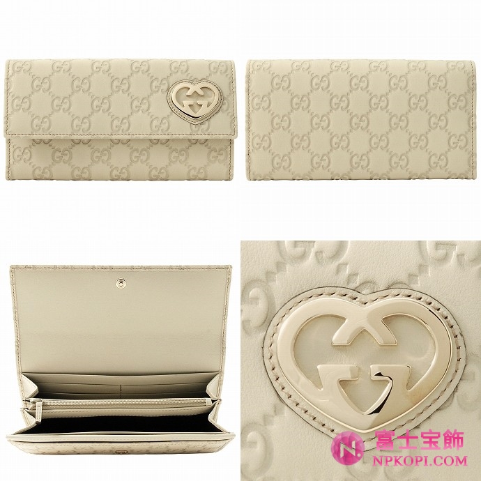 GUCCI/グッチ 2012年春夏LOVELYグッチシマGG柄Gハートディテール2つ折り長財布 251861 AA61G 9022 